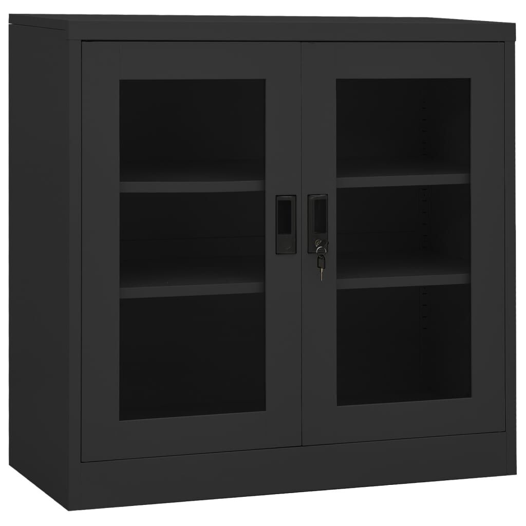 vidaXL Ντουλάπα Γραφείου με Γλάστρα Ανθρακί 90x40x113 εκ. Ατσάλινη