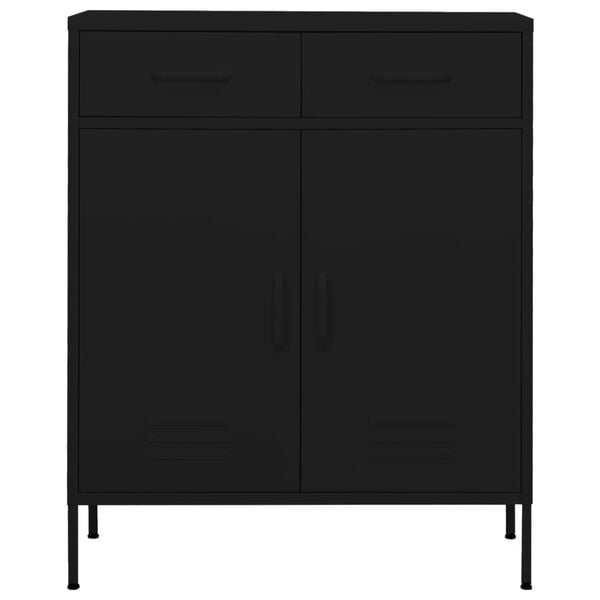 vidaXL Ντουλάπι Αποθήκευσης Μαύρο 80 x 35 x 101,5 εκ. από Ατσάλι