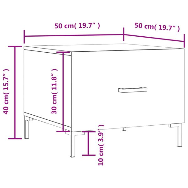 vidaXL Τραπεζάκια Σαλονιού 2 τεμ Brown Oak 50x50x40 εκ Επεξ. Ξύλο