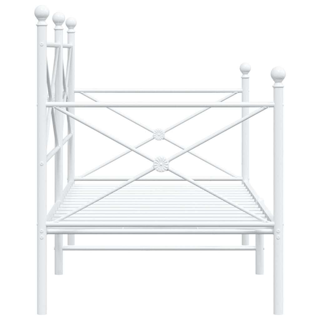 vidaXL Κρεβάτι ημέρας χωρίς στρώμα Λευκό 80x200 cm Ατσάλι