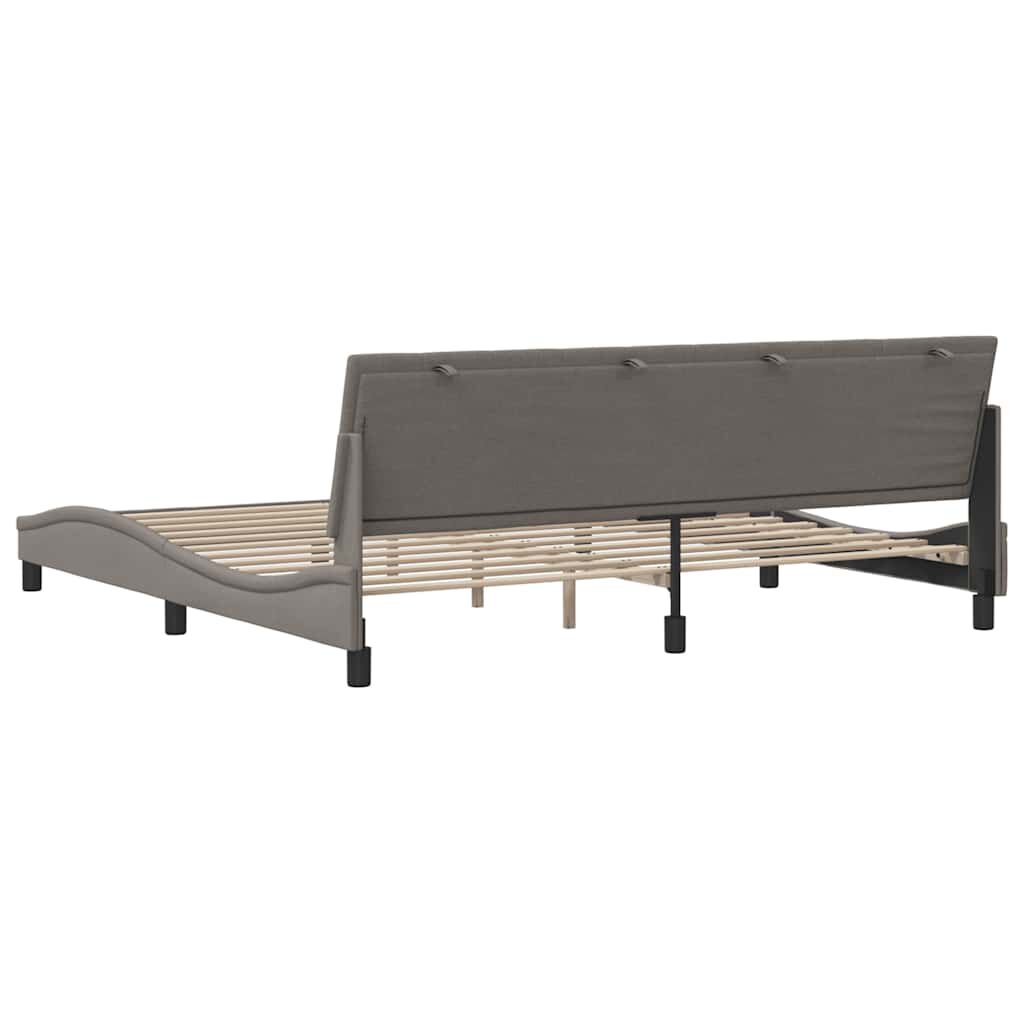 vidaXL Σκελετός Κρεβατιού Χωρίς Στρώμα Taupe 200x200 εκ.Υφασμάτινο