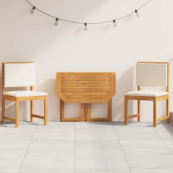 vidaXL Σετ Μπιστρό Κήπου 3 pcs Καφέ Μασίφ ξύλο ακακίας