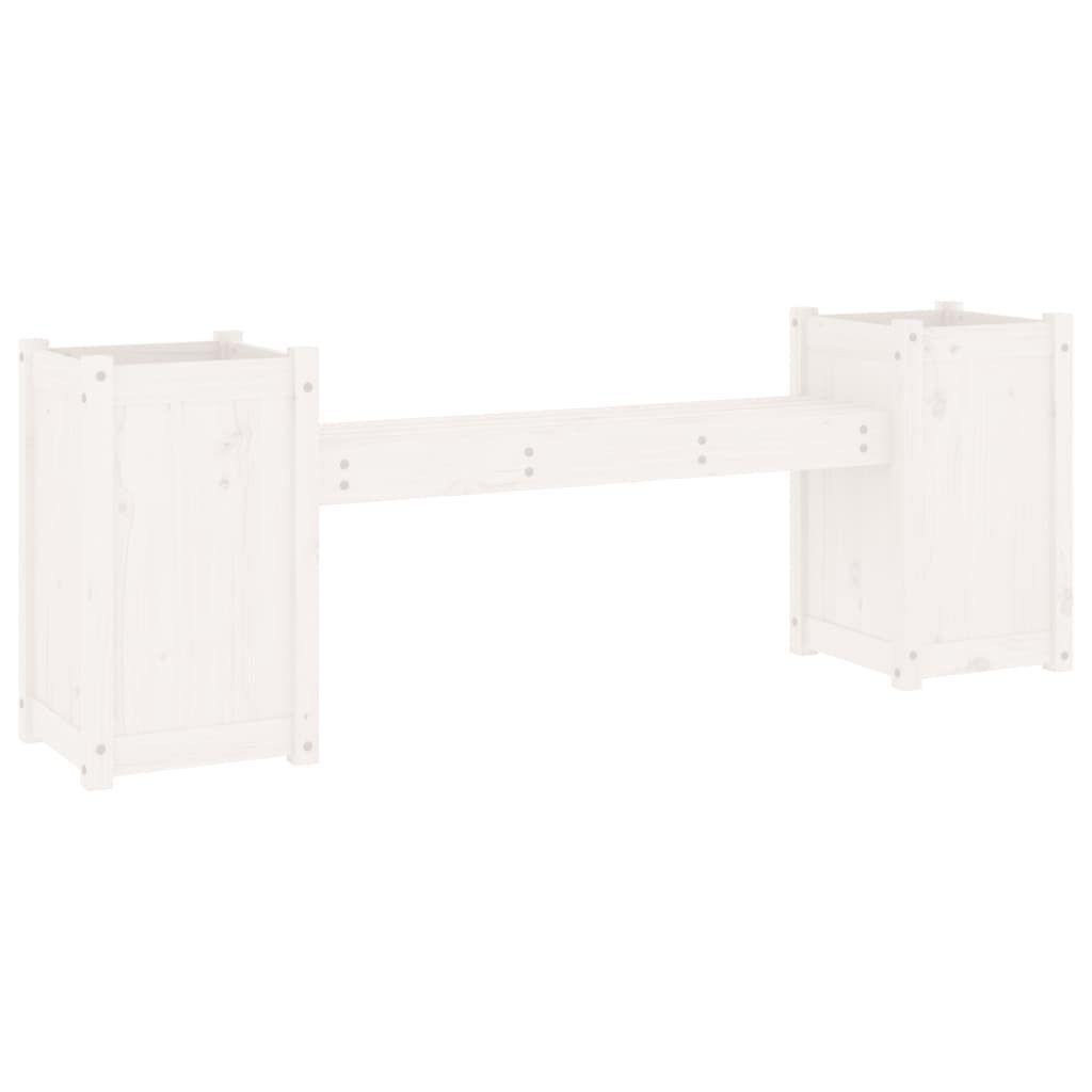 vidaXL Ζαρντινιέρα Παγκάκι Λευκό 180x36x63 εκ. από Μασίφ Ξύλο Πεύκου
