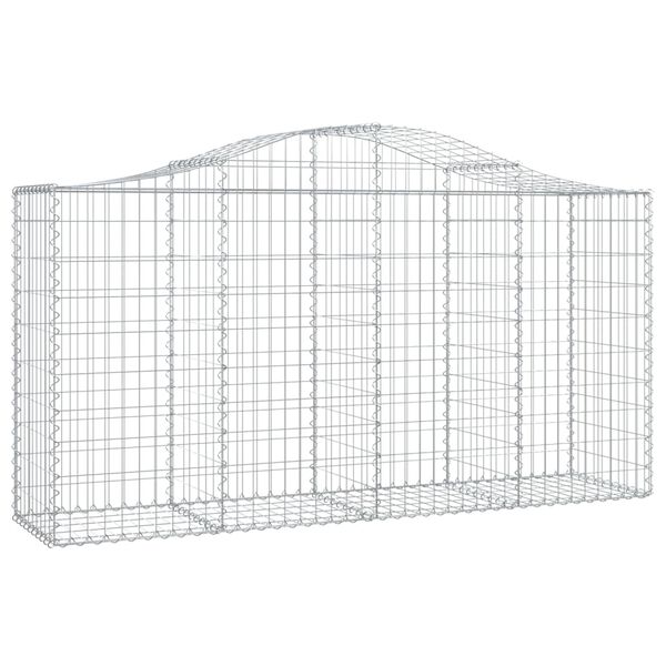 vidaXL Συρματοκιβώτια Τοξωτά 12 τεμ. 200x50x100/120 εκ. Γαλβαν. Ατσάλι