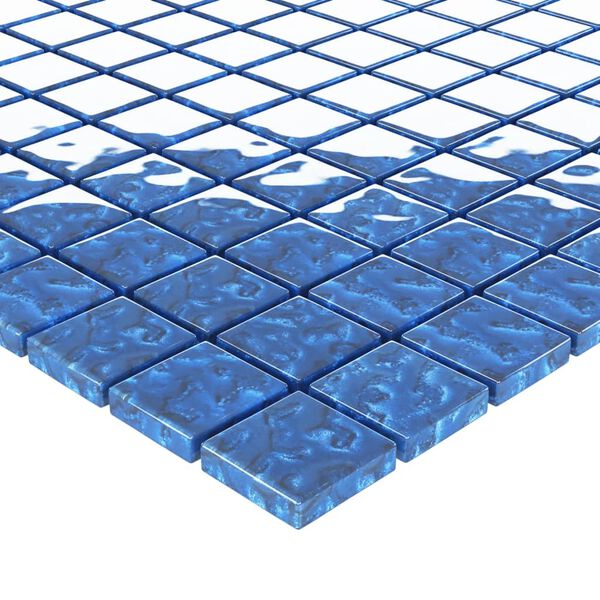 vidaXL Μωσαϊκά Πλακάκια 11 τεμ. Μπλε 30 x 30 εκ. Γυάλινα