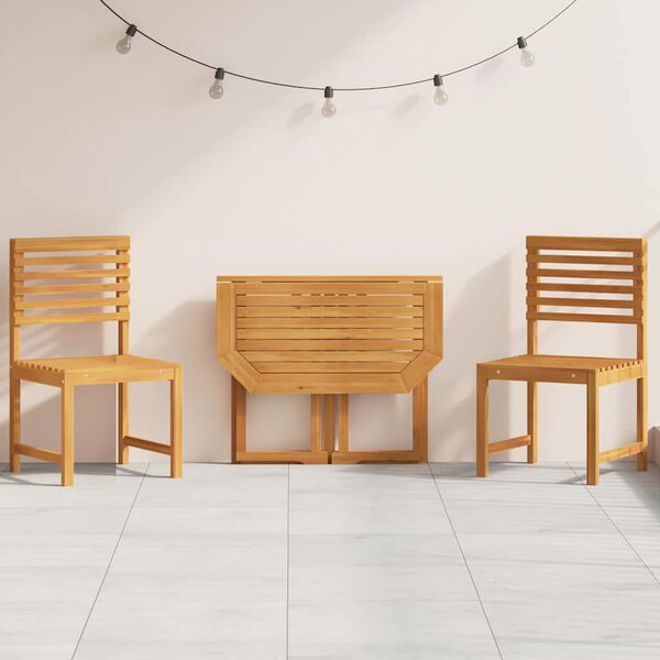 vidaXL Σετ Μπιστρό Κήπου 3 pcs Καφέ Μασίφ ξύλο ακακίας