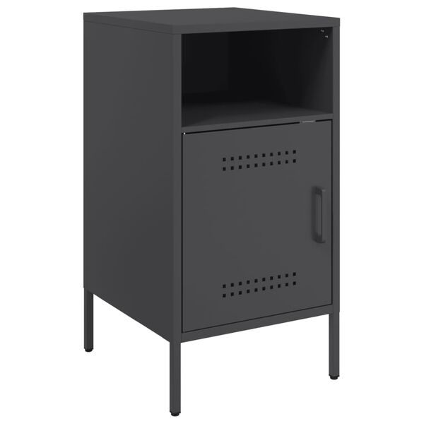 vidaXL Κομοδίνο Μαύρο 36x39x68 εκ. από Χάλυβα