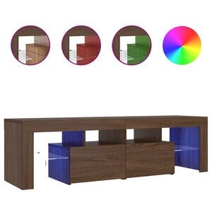 vidaXL Έπιπλο Τηλεόρασης με LED Καφέ Δρυς 140 x 36,5 x 40 εκ.