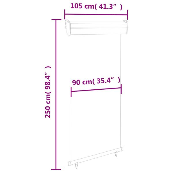 vidaXL Σκίαστρο Βεράντας Πλαϊνό Καφέ 105 x 250 εκ.