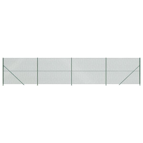 vidaXL Συρματόπλεγμα Περίφραξης Πράσινο 2,2 x 10 μ. με Βάσεις Φλάντζα