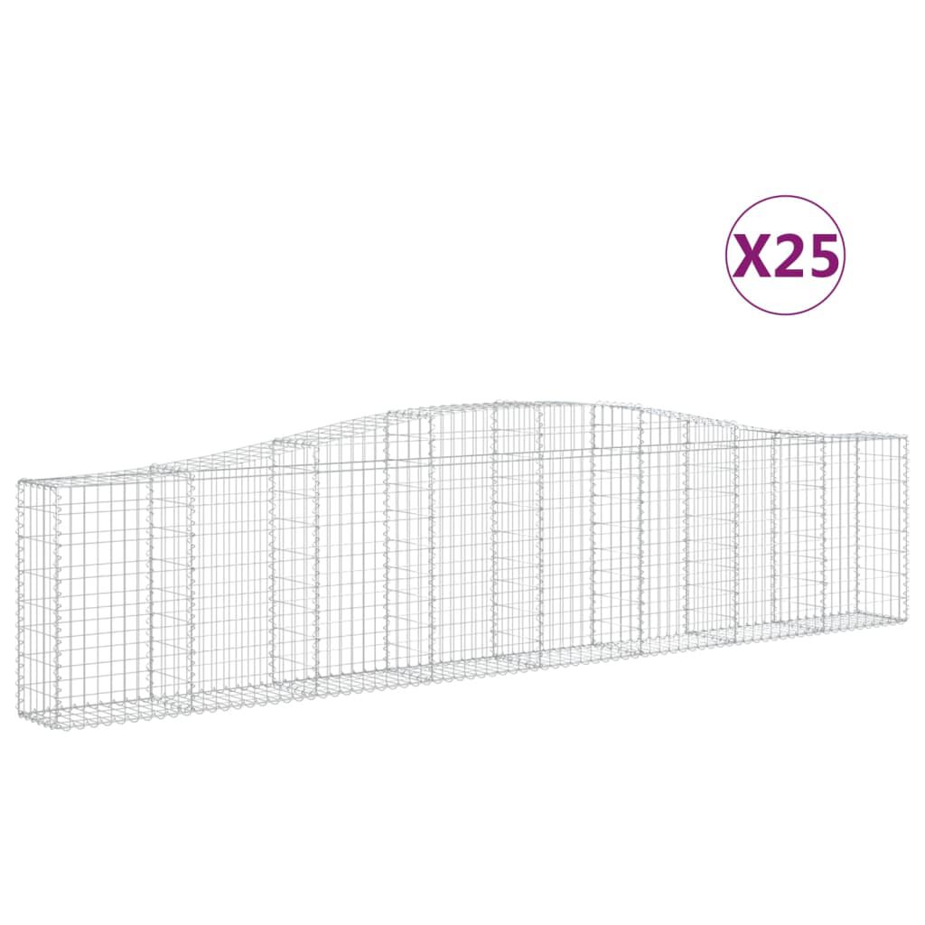 vidaXL Συρματοκιβώτια Τοξωτά 25 τεμ. 400x30x80/100 εκ. Γαλβαν. Ατσάλι