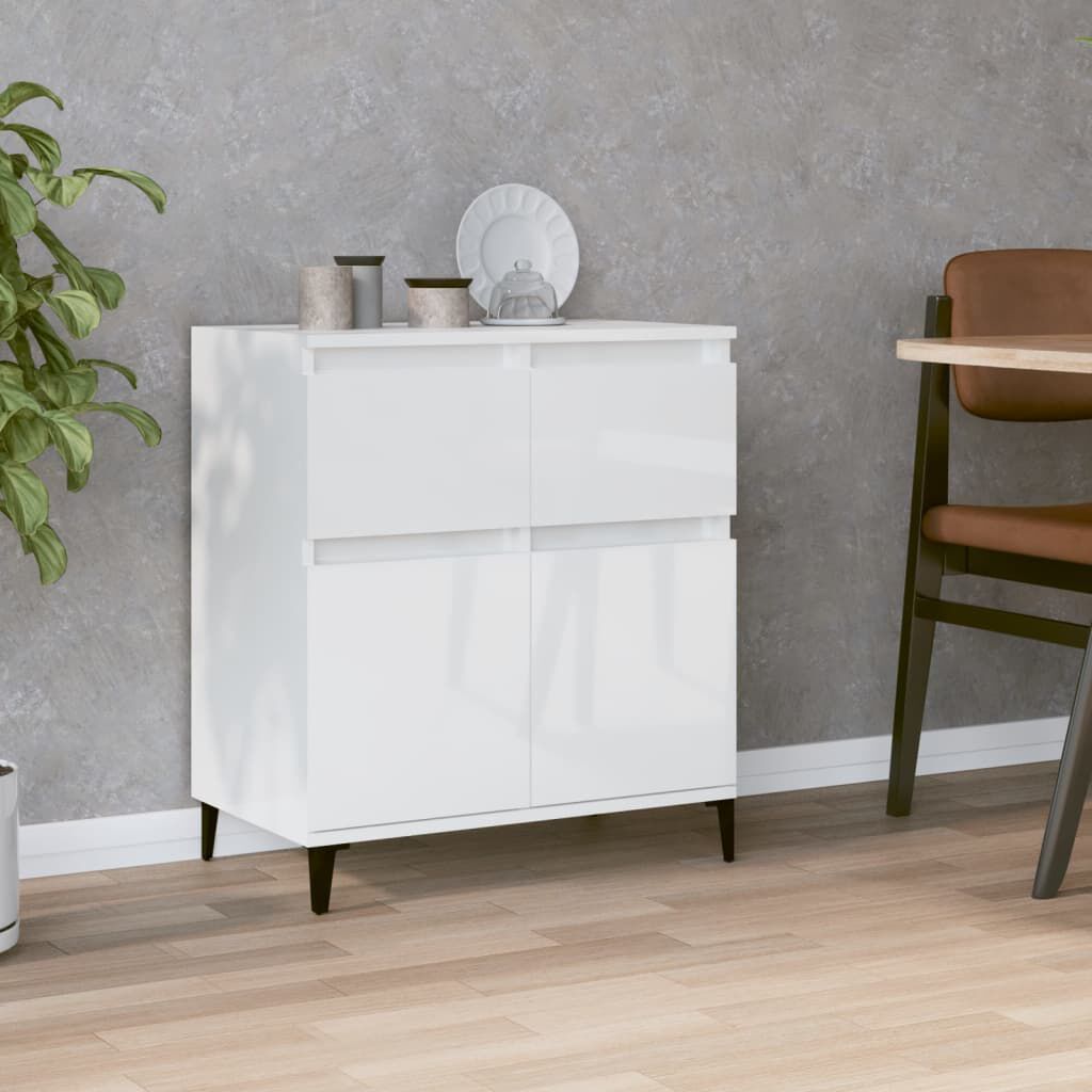 vidaXL Ντουλάπι Γυαλιστερό Λευκό 60x35x70 εκ. από Επεξεργασμένο Ξύλο