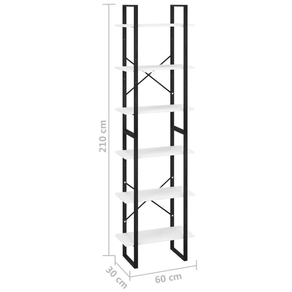 vidaXL Ράφι Αποθήκευσης Λευκό 60x30x210 εκ. από Επεξεργασμένο Ξύλο
