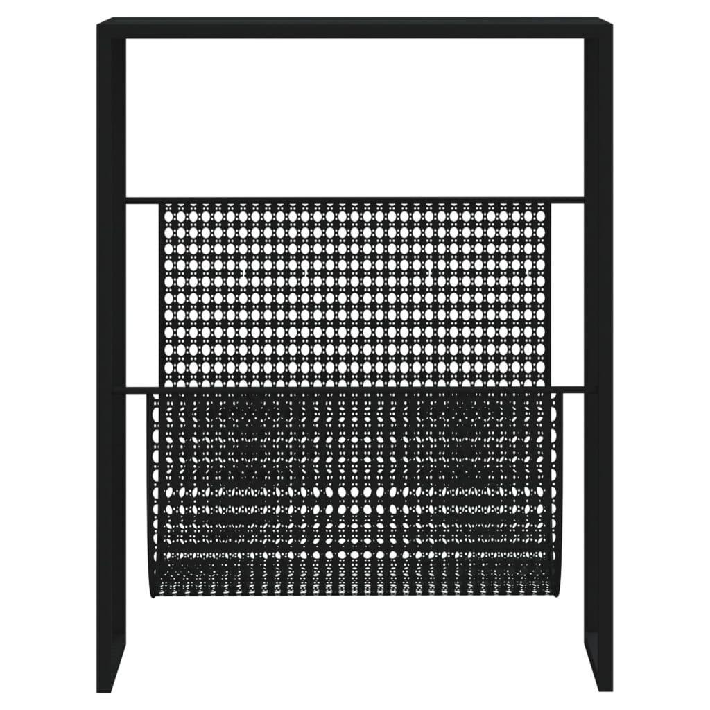 vidaXL Ραφιέρα Περιοδικών Μαύρη 35 x 15 x 45 εκ. από Ατσάλι