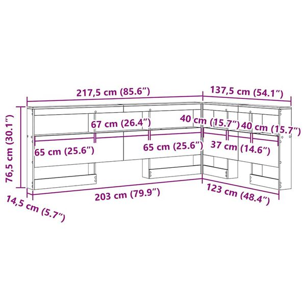 vidaXL Κεφαλάρι Αποθήκης με ράφι Sonoma Δρυς 120 cm Επεξεργασμένο ξύλο