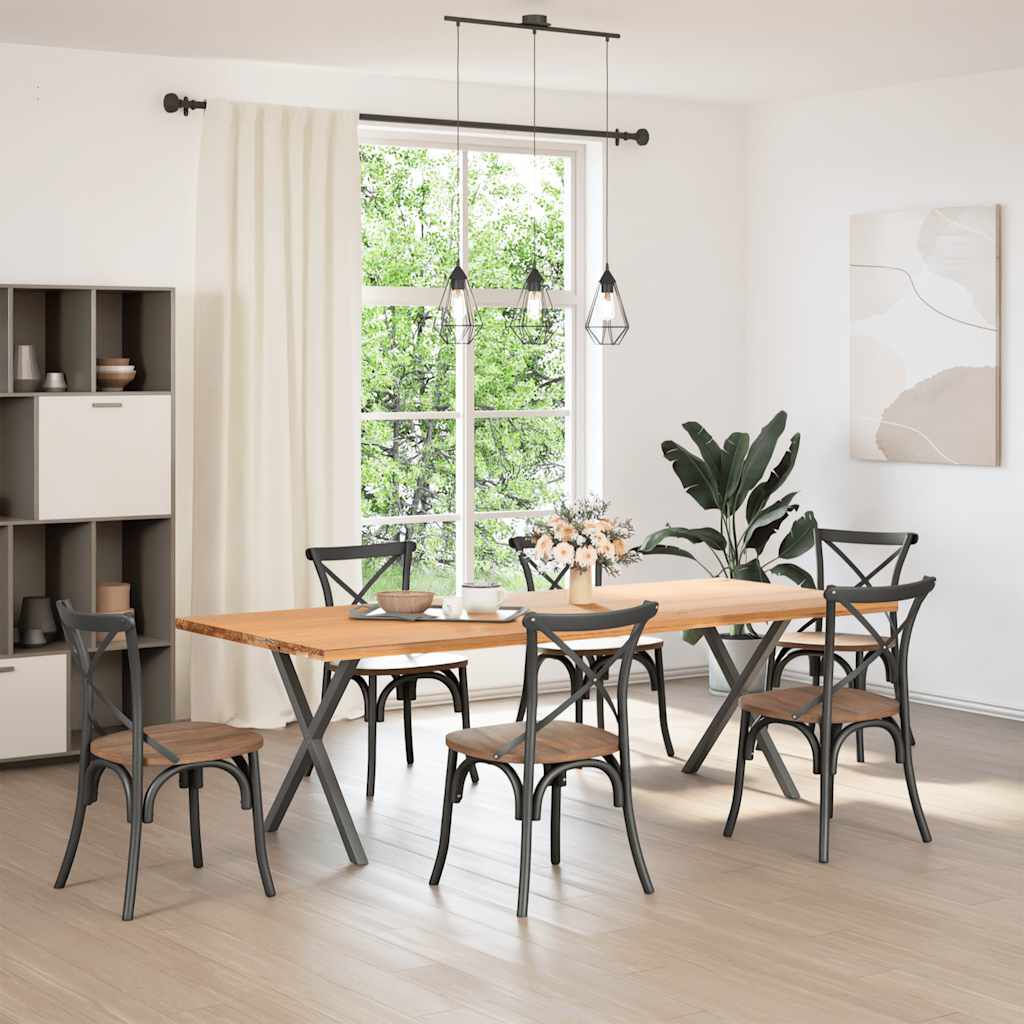 vidaXL Πόδια Τραπεζαρίας σε Σχήμα Χ 2 τεμ. Ανθρακί 70x(72-73) εκ. Ατσάλι
