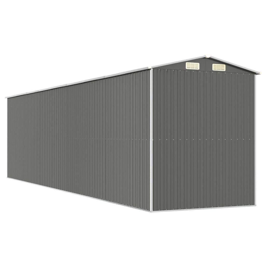 vidaXL Αποθήκη Κήπου Ανοιχτό γκρι 192x772x223 εκ. Γαλβανισμένο Ατσάλι