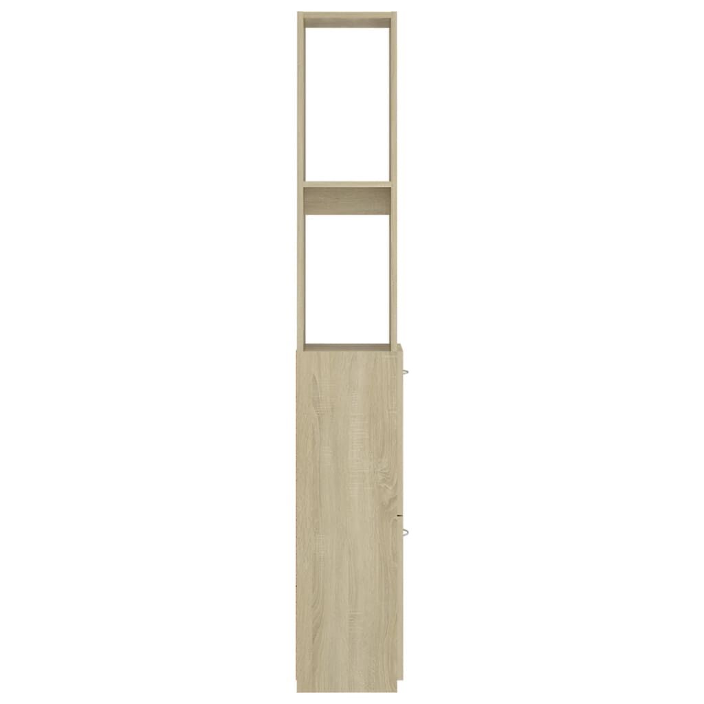 vidaXL Ντουλάπι Μπάνιου Sonoma Δρυς 25x26,5x170 εκ. Επεξεργασμένο Ξύλο