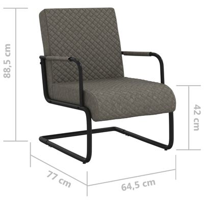 vidaXL Καρέκλα «Πρόβολος» Σκούρο Γκρι από Συνθετικό Δέρμα