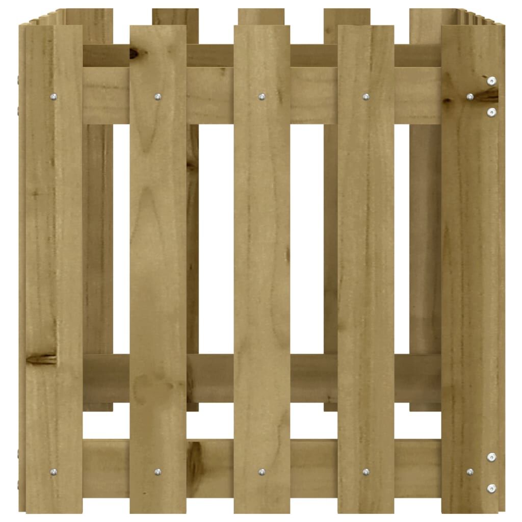 vidaXL Ζαρντινιέρα με Σχέδιο Φράχτη 50x50x50 εκ. Εμποτισμ. Ξύλο Πεύκου