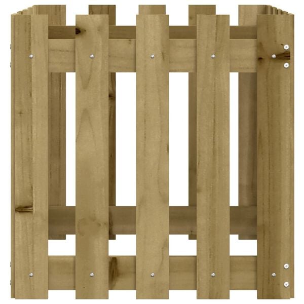 vidaXL Ζαρντινιέρα με Σχέδιο Φράχτη 50x50x50 εκ. Εμποτισμ. Ξύλο Πεύκου