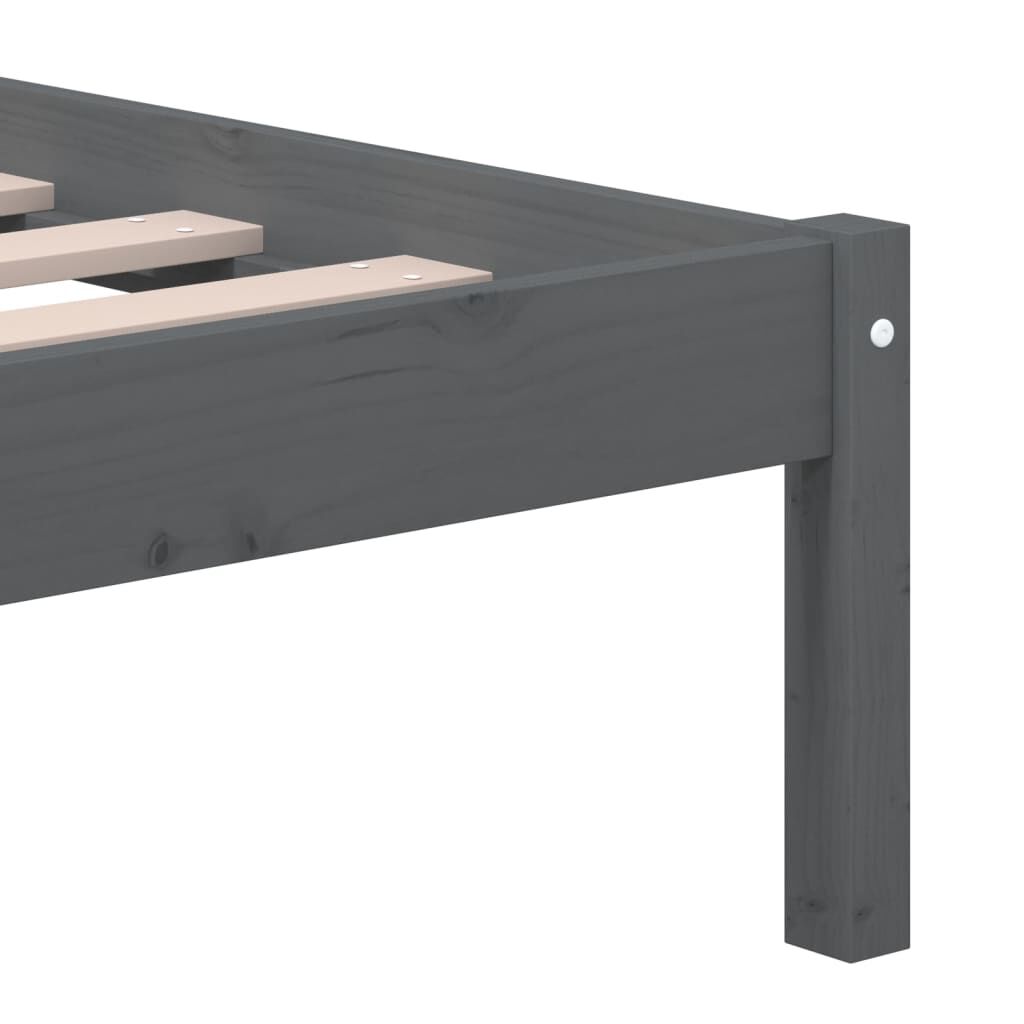 vidaXL Πλαίσιο Κρεβατιού Γκρι 150 x 200 εκ. Μασίφ Ξύλο King Size