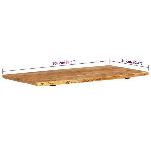 vidaXL Πάγκος Μπάνιου 100x52x2,5 εκ. από Μασίφ Ξύλο Ακακίας