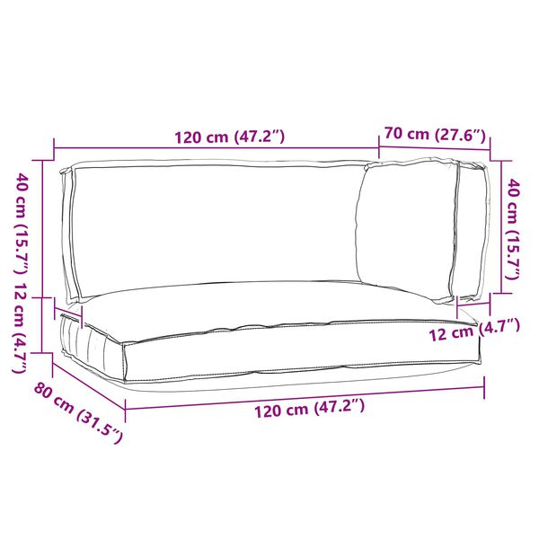 vidaXL Σετ Μαξιλαριών Πάγου 3 pcs Γκρι Ύφασμα Oxford