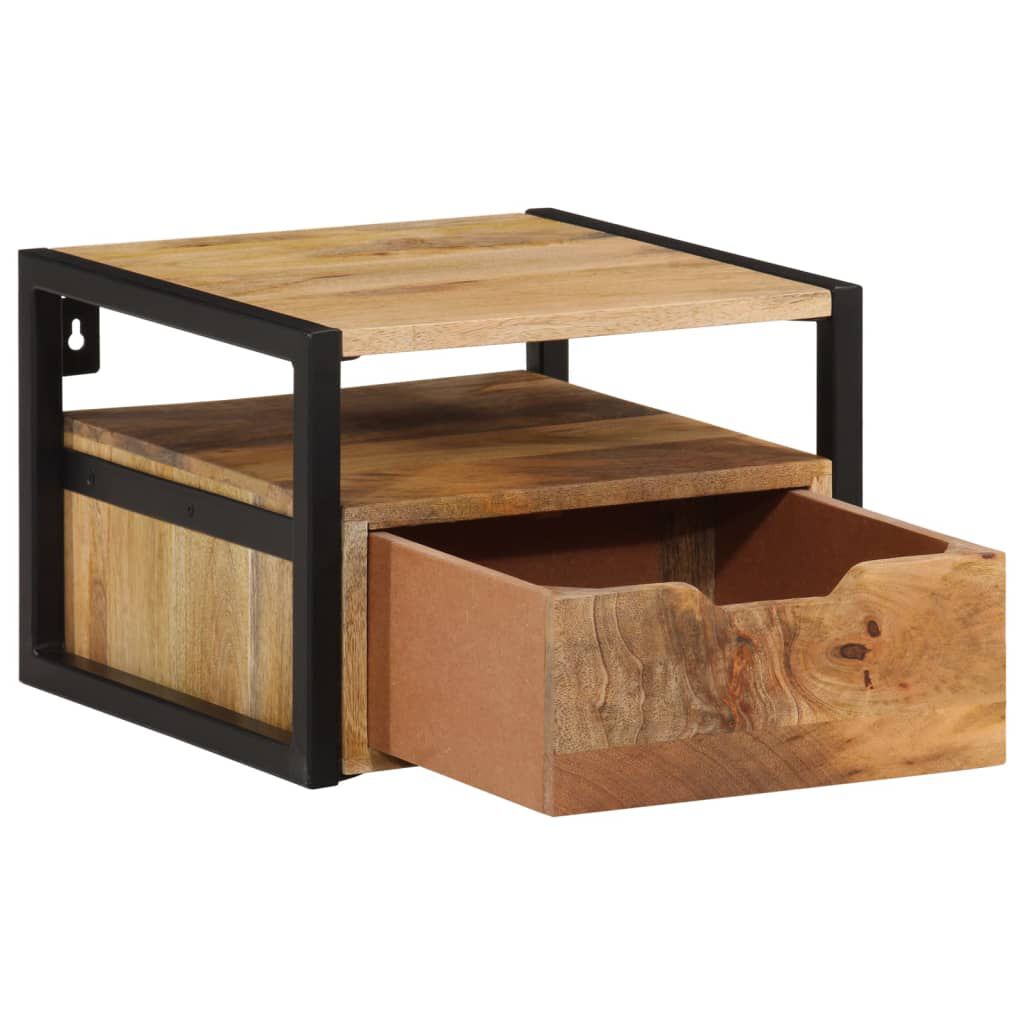 vidaXL Κομοδίνο Επιτοίχιο με Αποθ. Χώρο 35x35x25εκ. Μασίφ Ξύλο Ακακίας