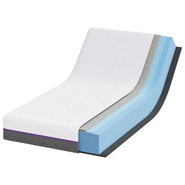 vidaXL Στρώμα Λευκό και Γκρι 80 x 160 cm Αφρός Μνήμης