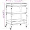 vidaXL Τρόλεϊ Κουζίνας Μαύρο 65 x 40 x 86,5 εκ. από Επεξεργασμένο Ξύλο