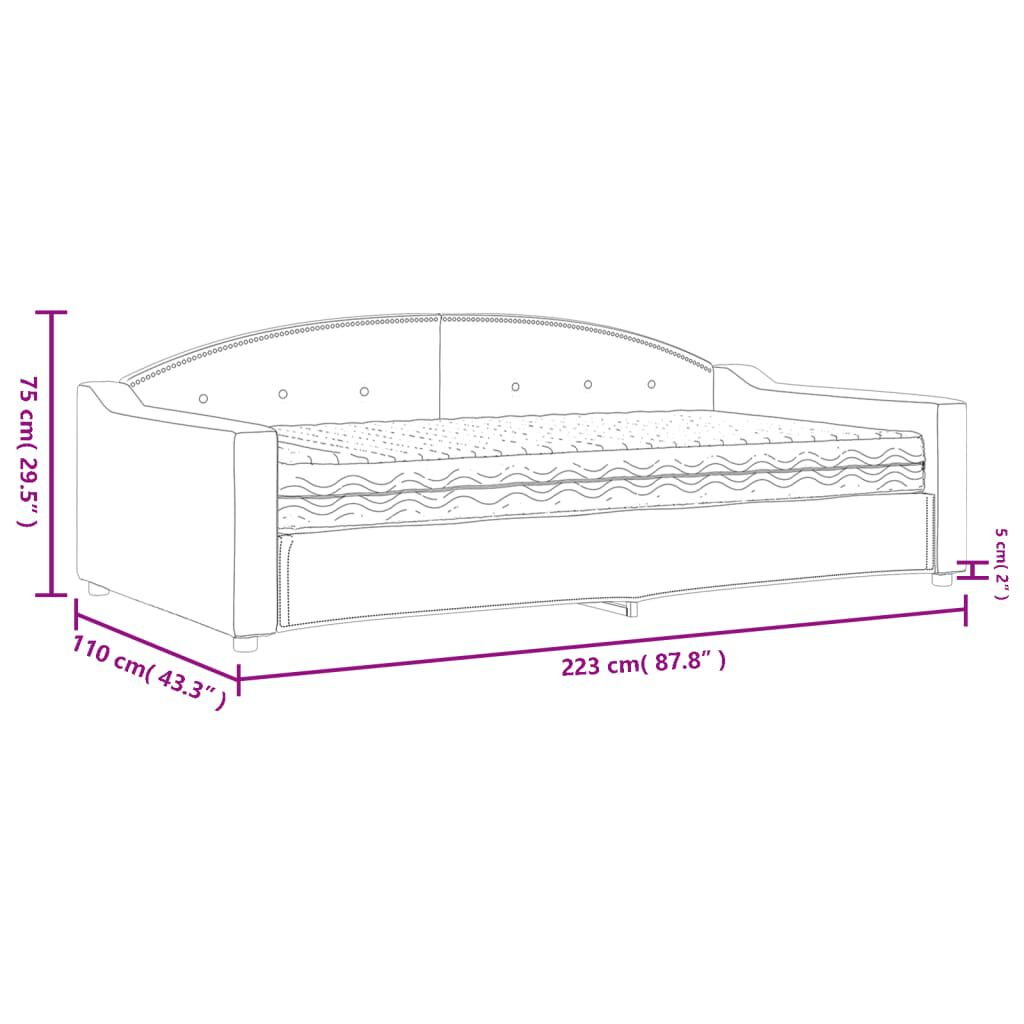 vidaXL Καναπές Κρεβάτι με Στρώμα Taupe 100 x 200 εκ. Υφασμάτινο