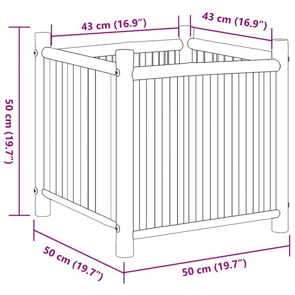 vidaXL Ζαρντινιέρα 50x50x50 εκ. από Μπαμπού