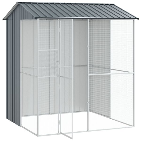 vidaXL Κλουβί Πουλιών Ανθρακί 215x210x247 εκ Χάλυβας