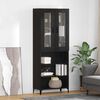 vidaXL Highboard &Mu;&alpha;ύ&rho;&eta; &Omicron;&xi;&upsilon;ά 69,5 x 34 x 180 &epsilon;&kappa;. &Epsilon;&pi;&epsilon;&xi;&epsilon;&rho;&gamma;&alpha;&sigma;&mu;έ&nu;&omicron; &xi;ύ&lambda;&omicron;