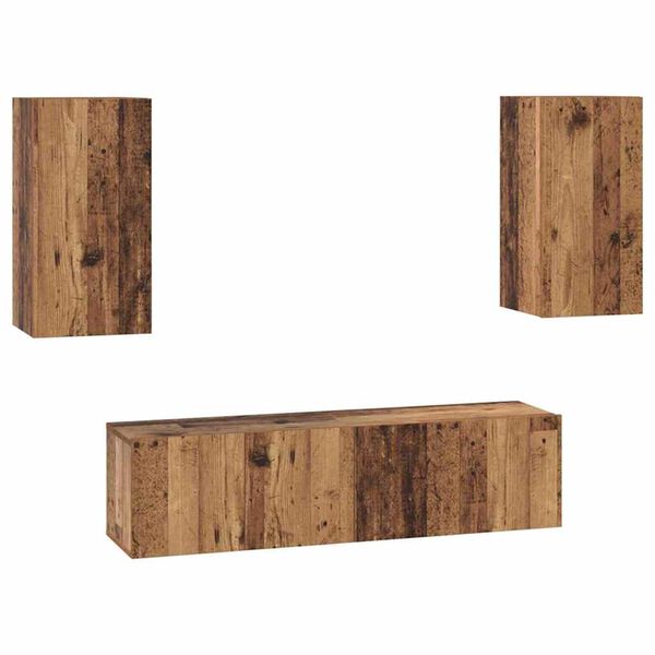 vidaXL Σετ επίπλου τηλεόρασης 4 pcs Παλαιό ξύλο 60 x 30 x 30 cm