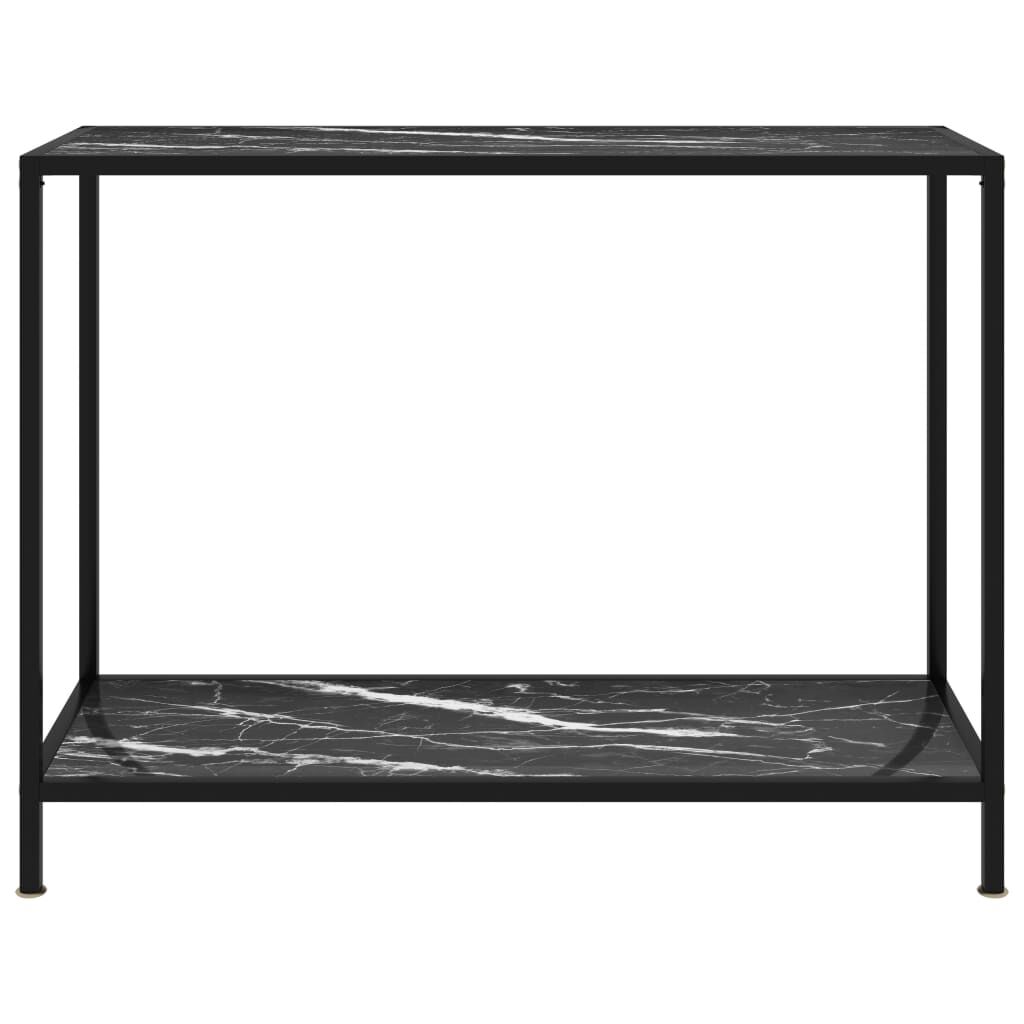 vidaXL Τραπέζι Κονσόλα Μαύρο 100 x 35 x 75 εκ. από Ψημένο Γυαλί