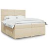 vidaXL &Kappa;&rho;&epsilon;&beta;ά&tau;&iota; Boxspring &mu;&epsilon; &Sigma;&tau;&rho;ώ&mu;&alpha; &Kappa;&rho;&epsilon;&mu; 200x200 &epsilon;&kappa;. &Upsilon;&phi;&alpha;&sigma;&mu;ά&tau;&iota;&nu;&omicron;