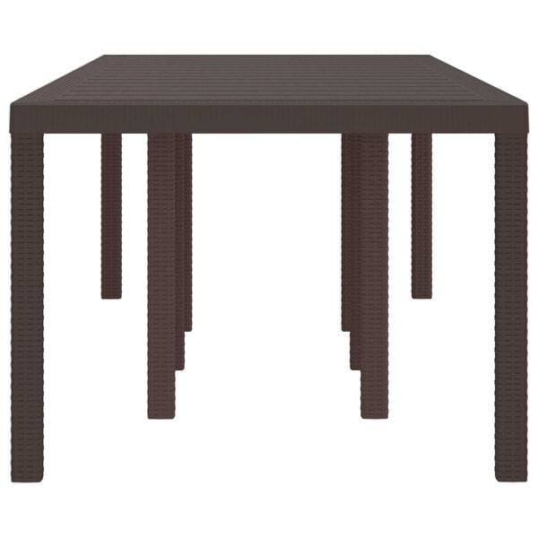 vidaXL Τραπέζι Κήπου Καφέ 250x100x73 cm Poly Rattan