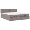 vidaXL Οθωμανικό κρεβάτι με στρώματα Taupe 180x200cm ύφασμα