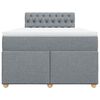 vidaXL Κρεβάτι Boxspring με Στρώμα Ανοιχτό Γκρι 120x190 εκ. Υφασμάτινο