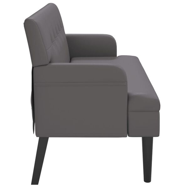 vidaXL Παγκάκι με Πλάτη Γκρι 112 x 65,5 x 75 εκ. από Συνθετικό Δέρμα