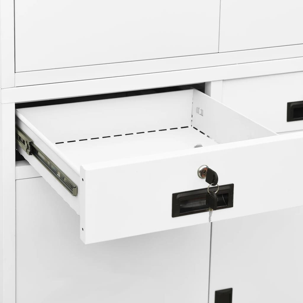 vidaXL Ντουλάπα Γραφείου Λευκή 90 x 40 x 180 εκ. Ατσάλινη