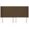 vidaXL Κεφαλάρι με Πτερύγια Σκούρο Καφέ 183x16x118/128 εκ. Υφασμάτινο