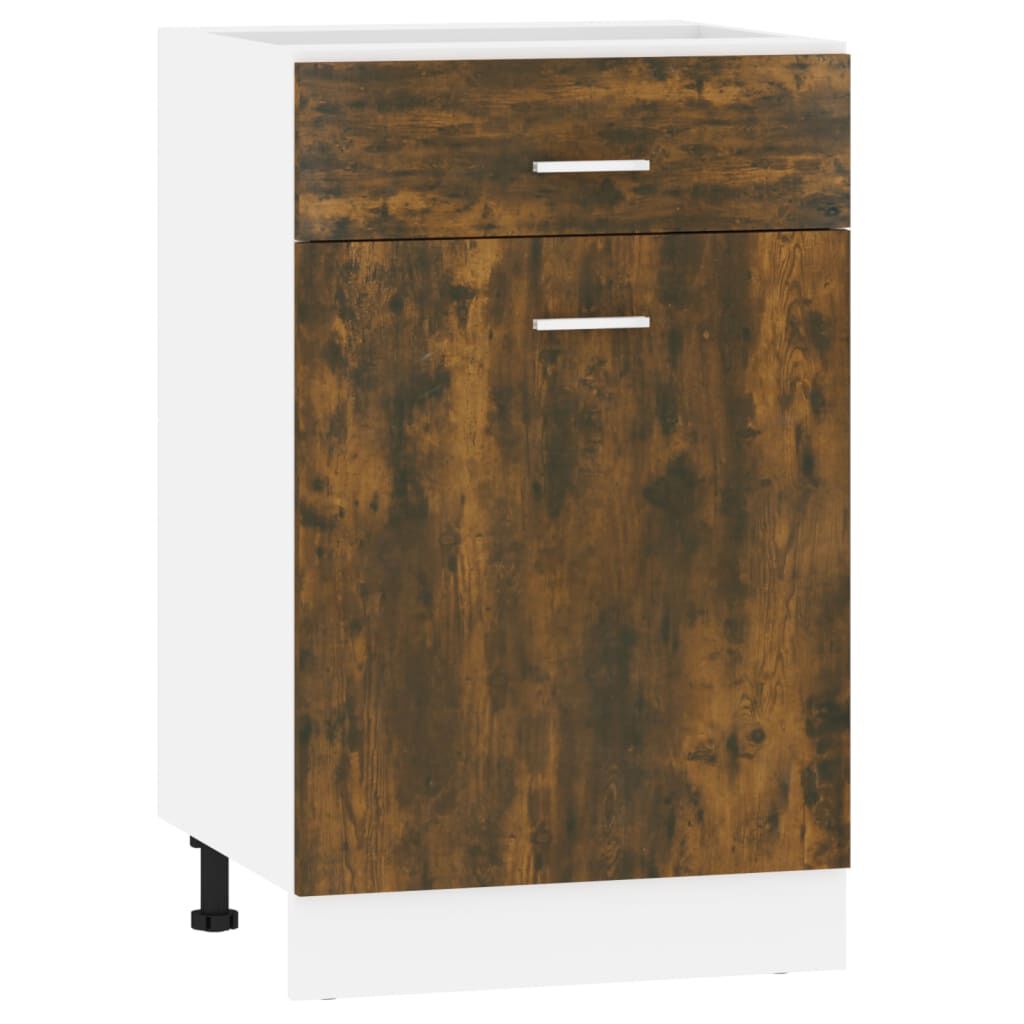 vidaXL Έπιπλο Με Συρτάρι Lyon Καπνιστή Δρυς 50x46x81,5εκ.