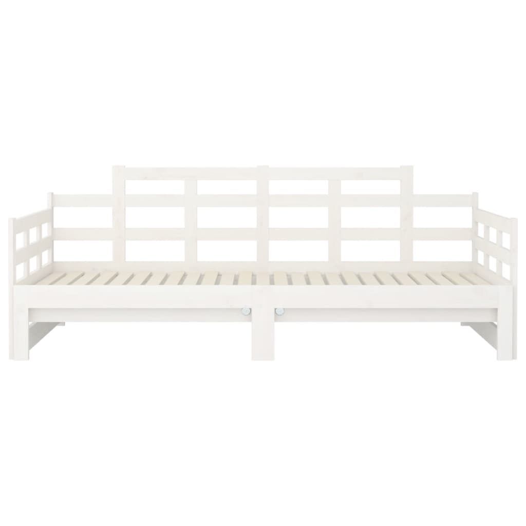 vidaXL Καναπές Κρεβάτι Συρόμενος Λευκός 2x(80x200) εκ. από Μασίφ Πεύκο