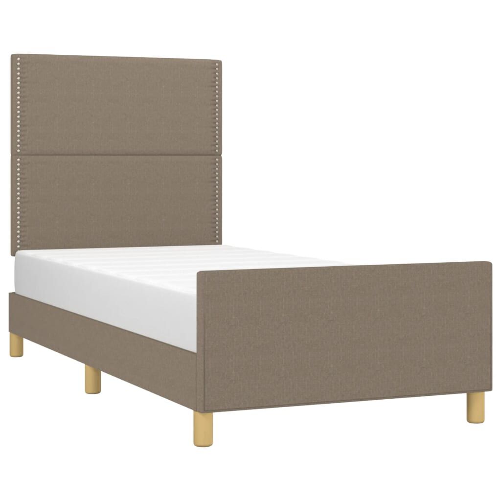 vidaXL Σκελετός Κρεβατιού Χωρίς Στρώμα Taupe 100 x 200 εκ. Υφασμάτινο