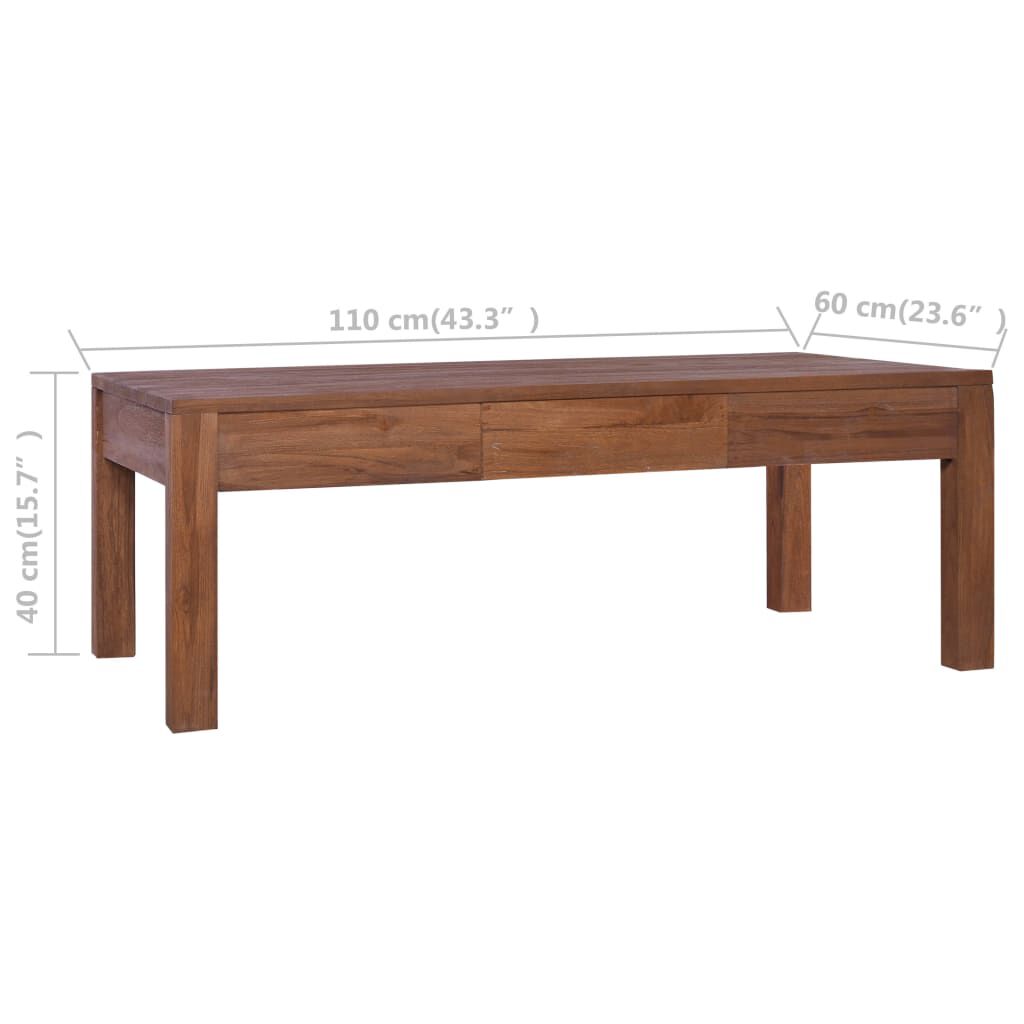 vidaXL Τραπεζάκι Σαλονιού 110 x 60 x 40 εκ. από Μασίφ Ξύλο Teak