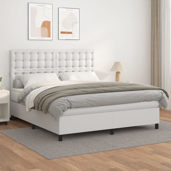 vidaXL &Kappa;&rho;&epsilon;&beta;ά&tau;&iota; Boxspring &mu;&epsilon; &Sigma;&tau;&rho;ώ&mu;&alpha; &Lambda;&epsilon;&upsilon;&kappa;ό 180x200 &epsilon;&kappa;. &Sigma;&upsilon;&nu;&theta;&epsilon;&tau;&iota;&kappa;ό &Delta;έ&rho;&mu;&alpha;