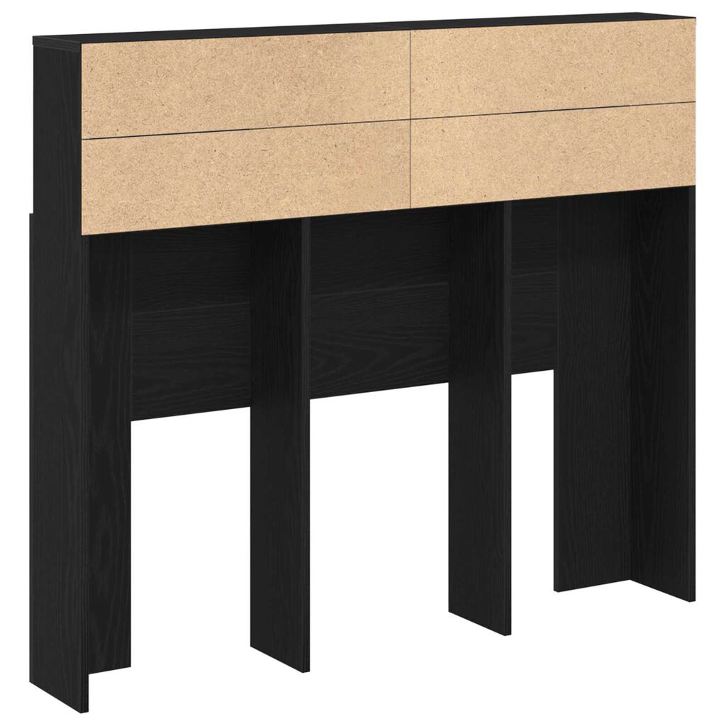 vidaXL Κεφαλάρι Ντουλάπα Μαύρο Δρυς 120x19x103.5 εκ Επεξεργασμένο Ξύλο